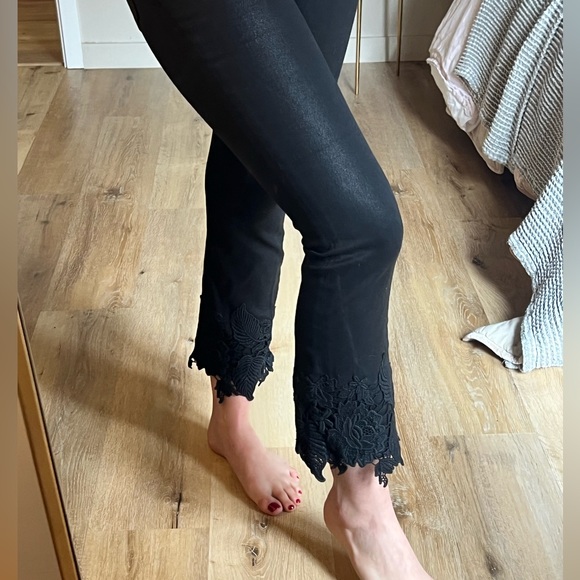 J BRAND SELENA MID-RISE CROP PANTS WITH LACE TRIM - Picture 7 of 8
